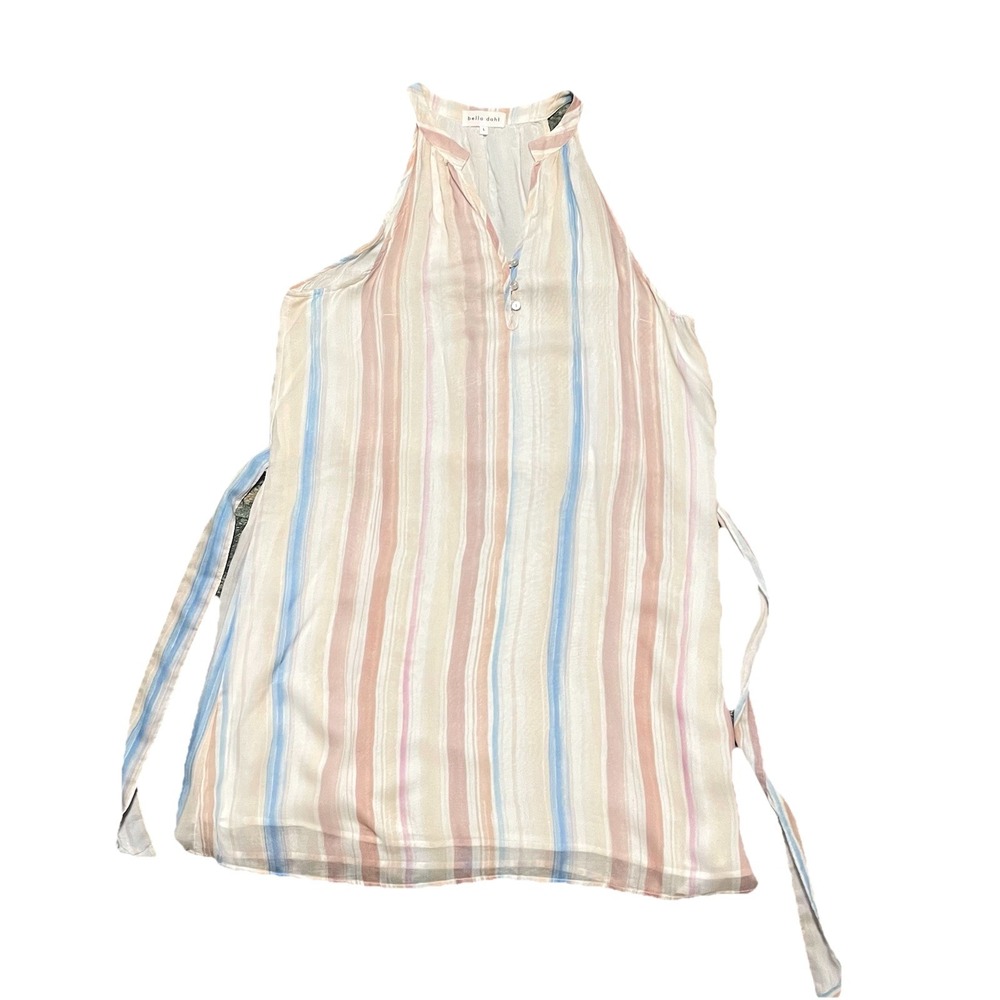 Bella Dahl Halter Mini Dress in Desert Horizon Stripe Size L‎ Beachy Coastal - Picture 13 of 15
